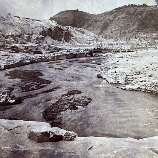 Antique 1902 Lava Flow Of Mount Pelee Martinique Stereoview Photo Card P5566