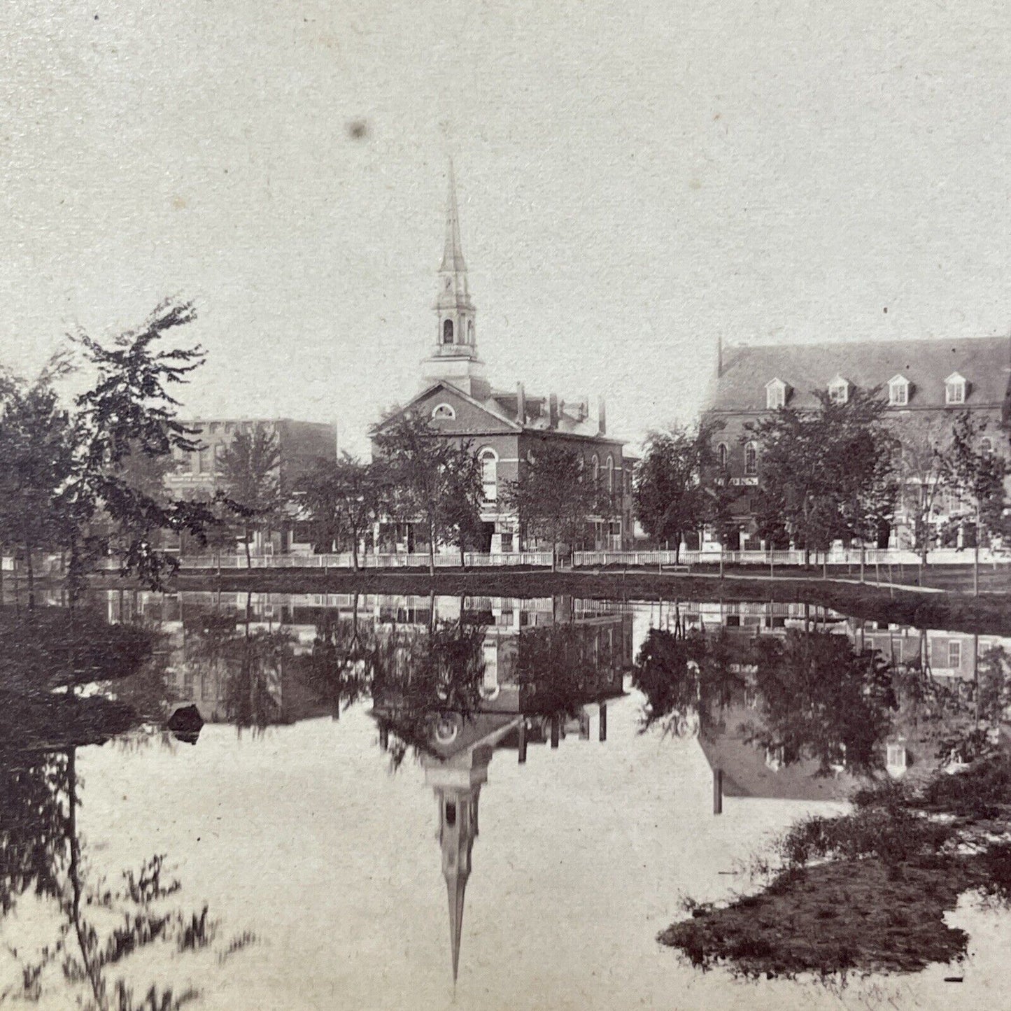 Antique 1870s Warren New Hampshire Downtown Stereoview Photo Card V1922