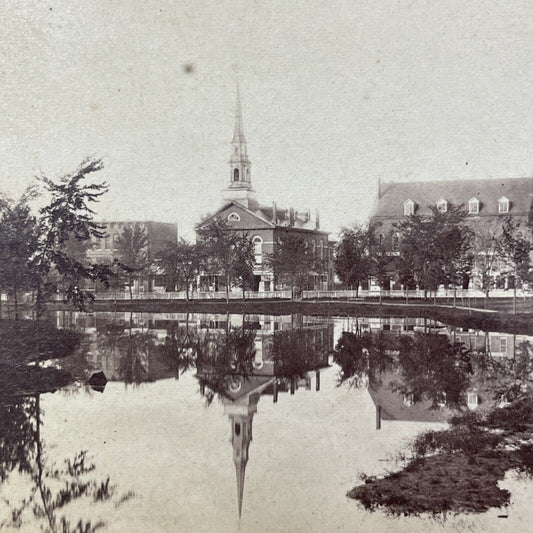Antique 1870s Warren New Hampshire Downtown Stereoview Photo Card V1922