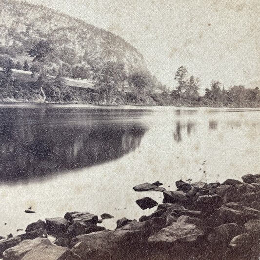 Antique 1870s Manchester New Hampshire Mountain River Stereoview Photo Card 1940