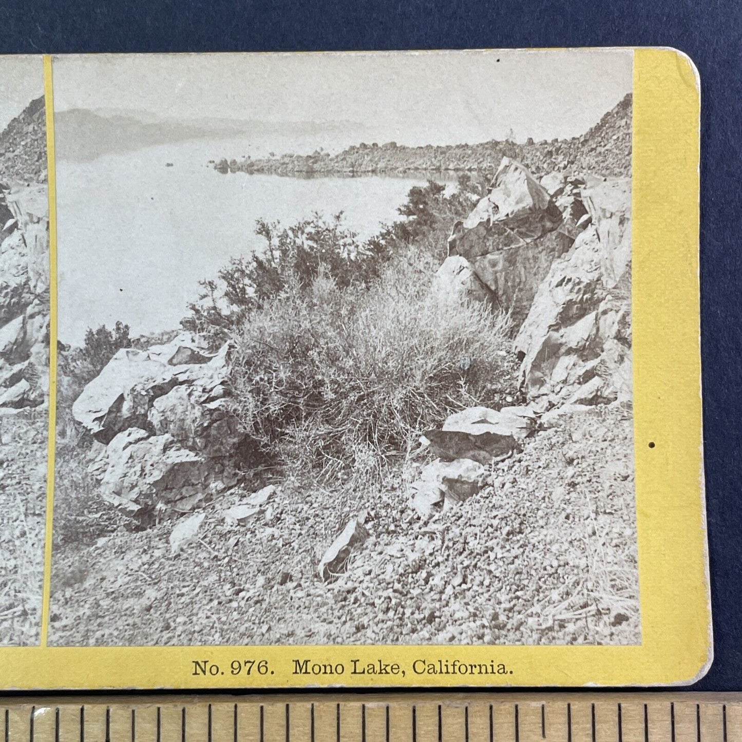 Mono Lake California Stereoview Rare Early Photo Antique BW Kilburn c1870s Y923