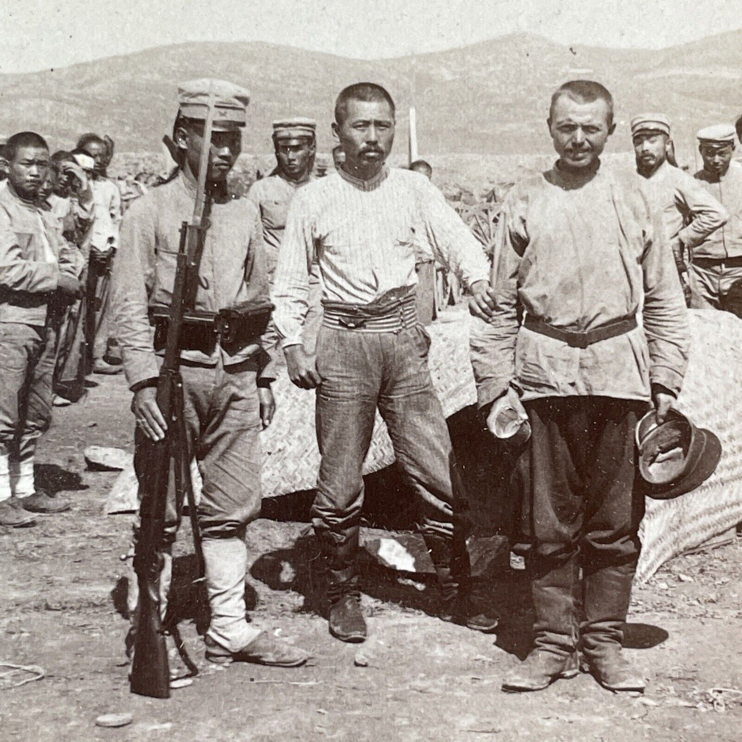 Russian Soldier Captured By The Japanese Army Stereoview Antique c1905 X2770