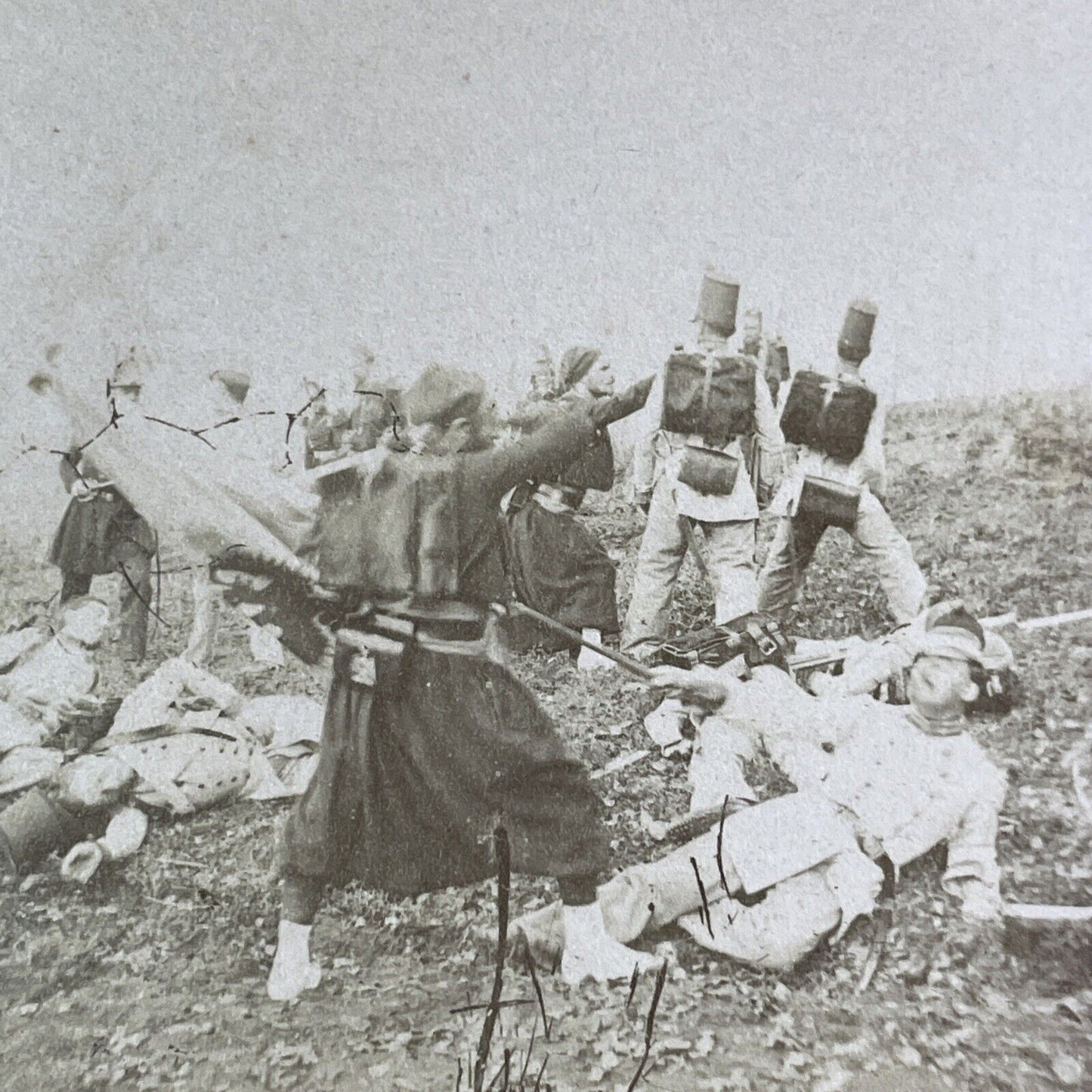 French Army Zouave Specialized Infantry At War Stereoview Antique c1860 X3575