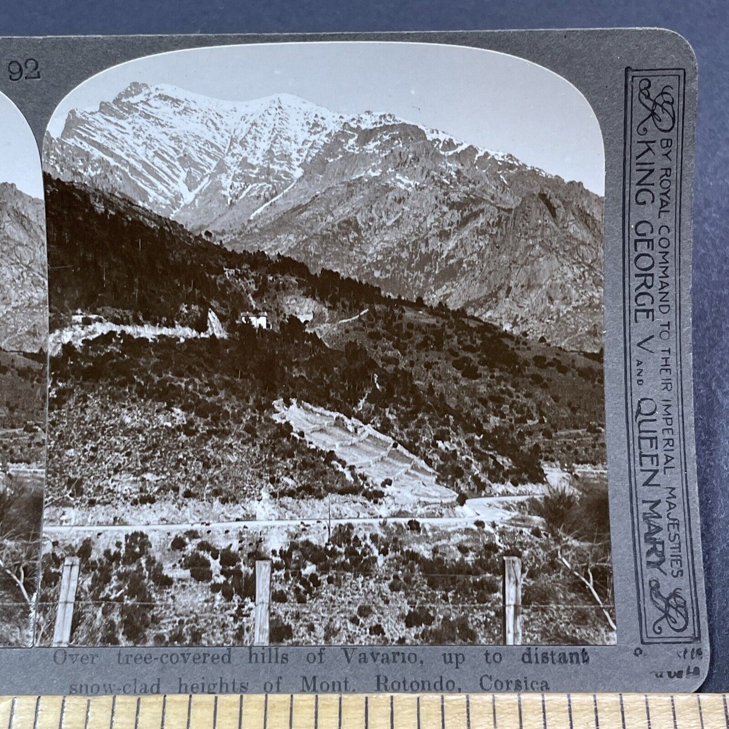 Antique 1890s Mount Rotondo Corte Corsica France Stereoview Photo Card V2040