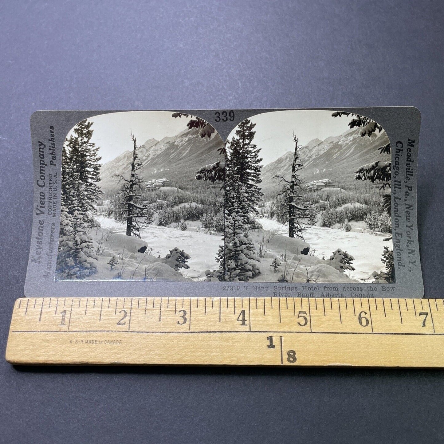 Antique 1920s Banff Springs Hotel Alberta Canada Stereoview Photo Card P3189