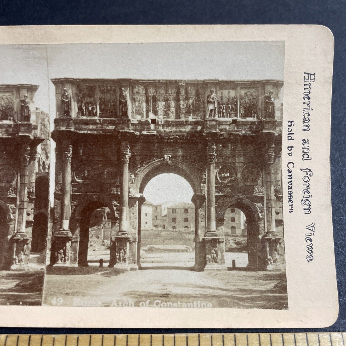 Antique 1880s Arch Of Constantine Rome Italy Stereoview Photo Card P4509