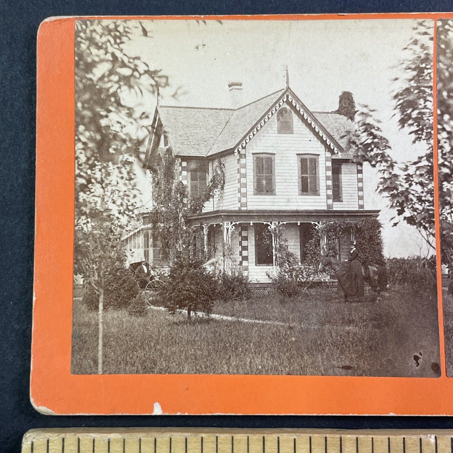 Victorian House in Perry County Pennsylvania Stereoview Antique c1860s Y450