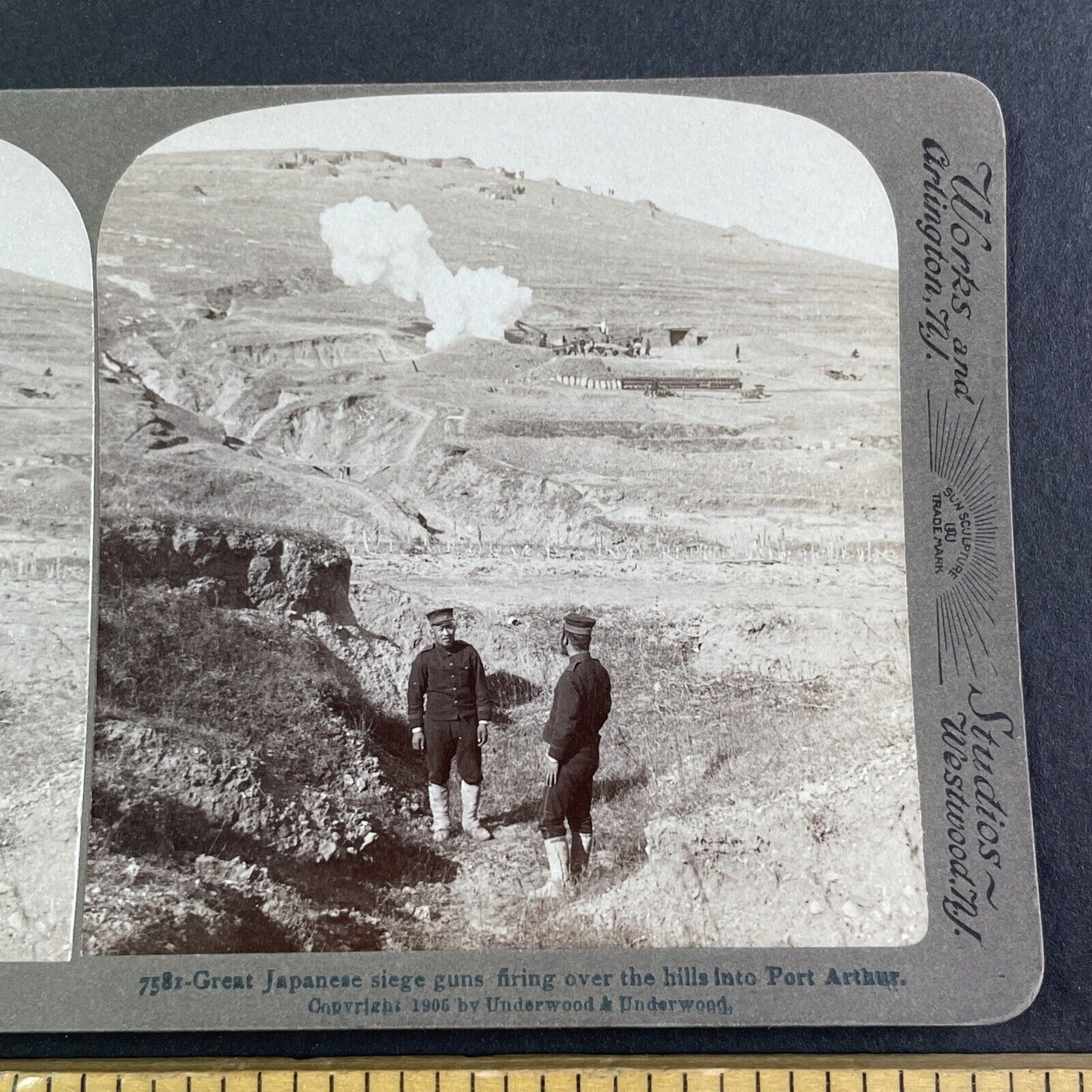 Japanese Artillery Guns Stereoview Russo-Sino War Antique c1905 X4204