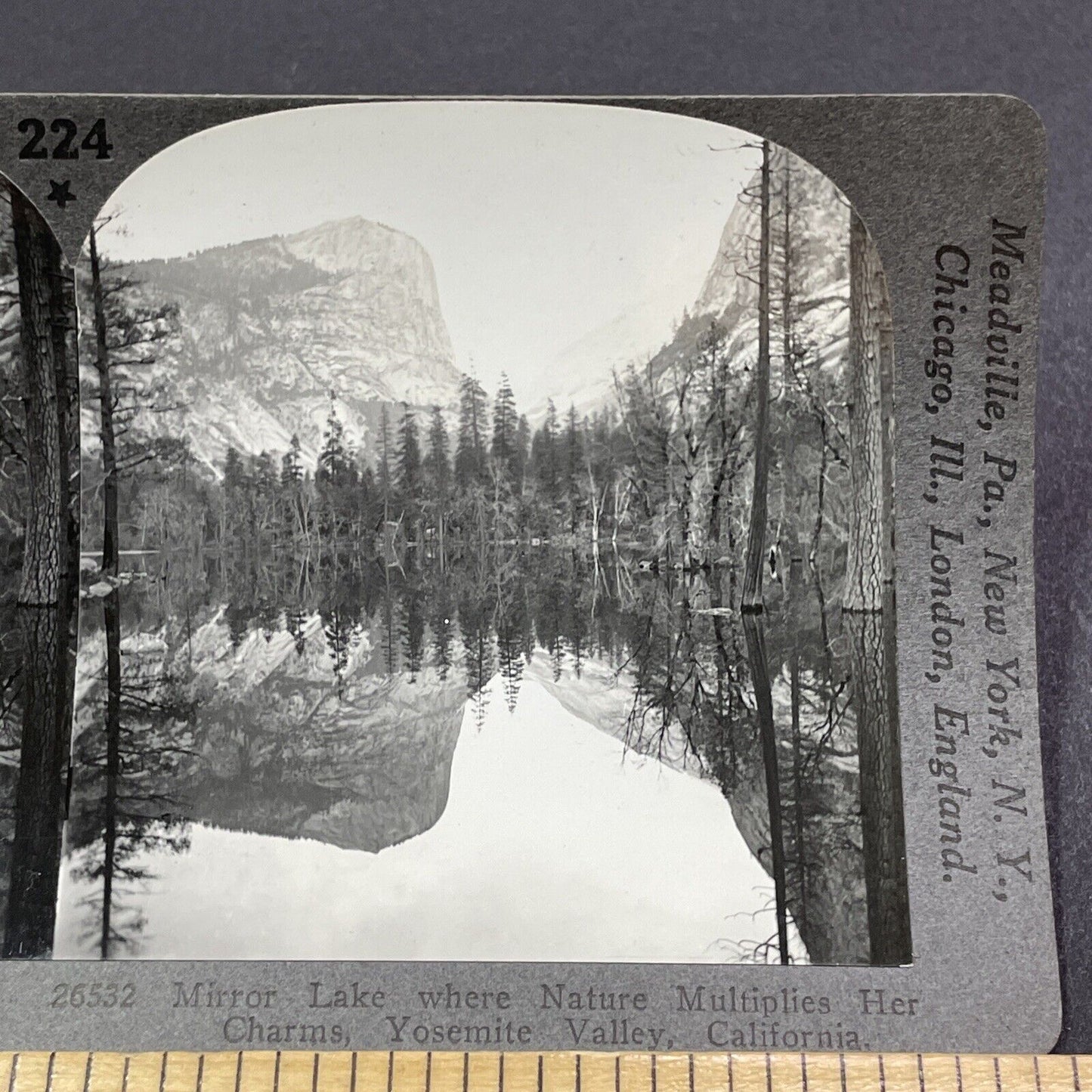 Antique 1910s Yosemite California Sierra Nevadas Stereoview Photo Card V2033