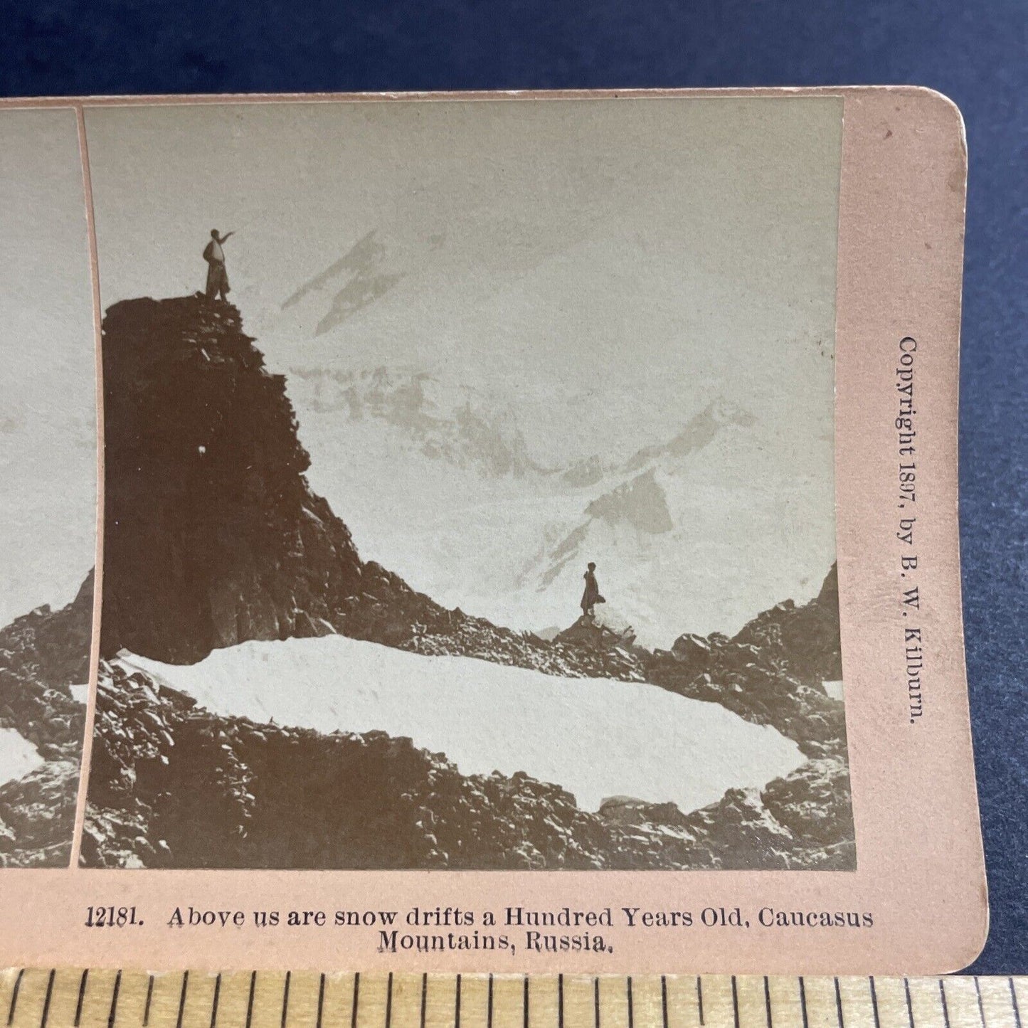 Antique 1897 Mount Kazbek Georgia Russia Mountain Stereoview Photo Card P5085