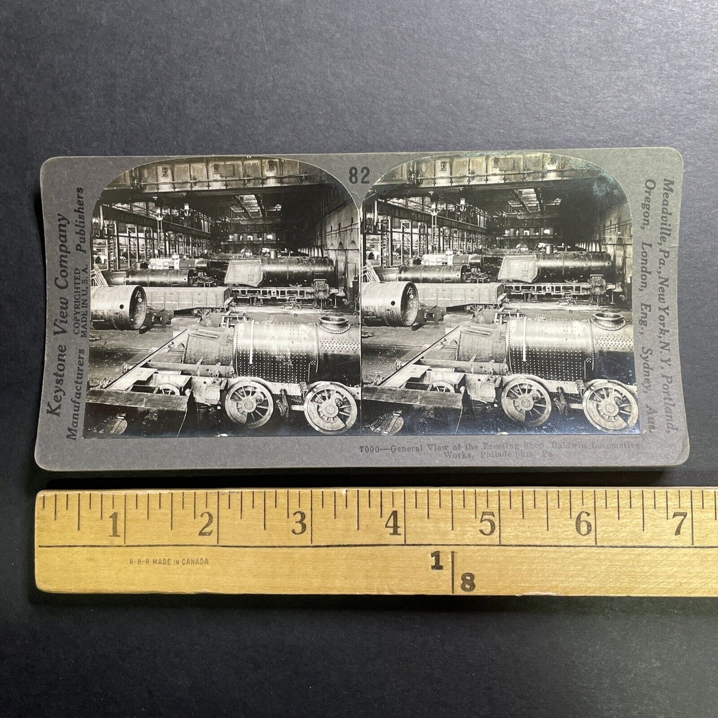 Antique 1918 Baldwin Train Factory Philadelphia Stereoview Photo Card P1435