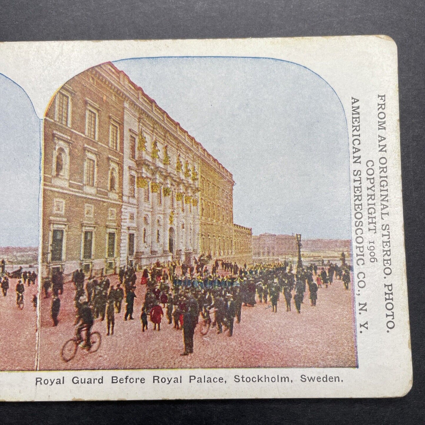 Antique 1906 Swedish Royal Palace Guards Stockholm Stereoview Photo Card P1146