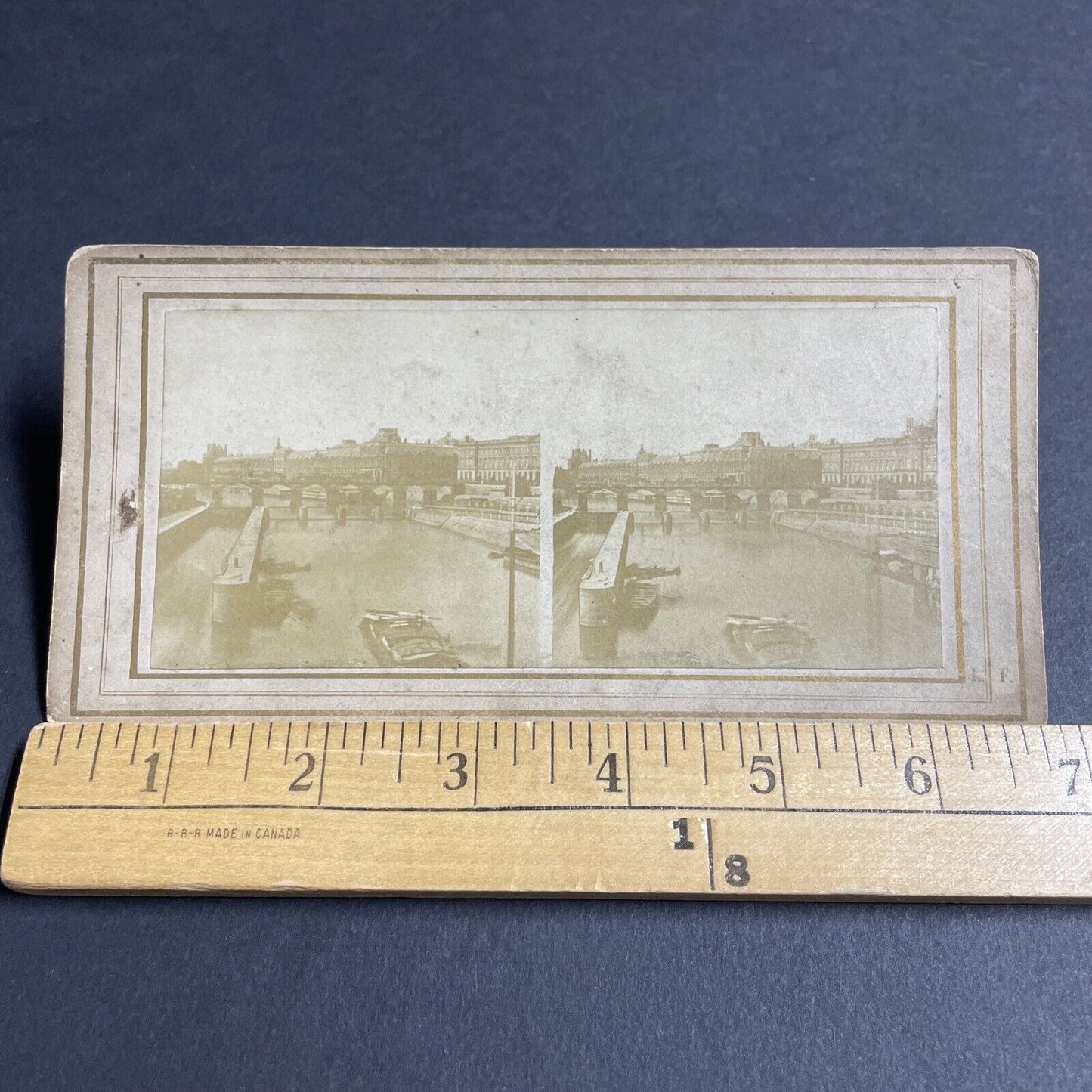 Antique 1850s Pont Neuf Bridge Paris France Stereoview Photo Card P4161