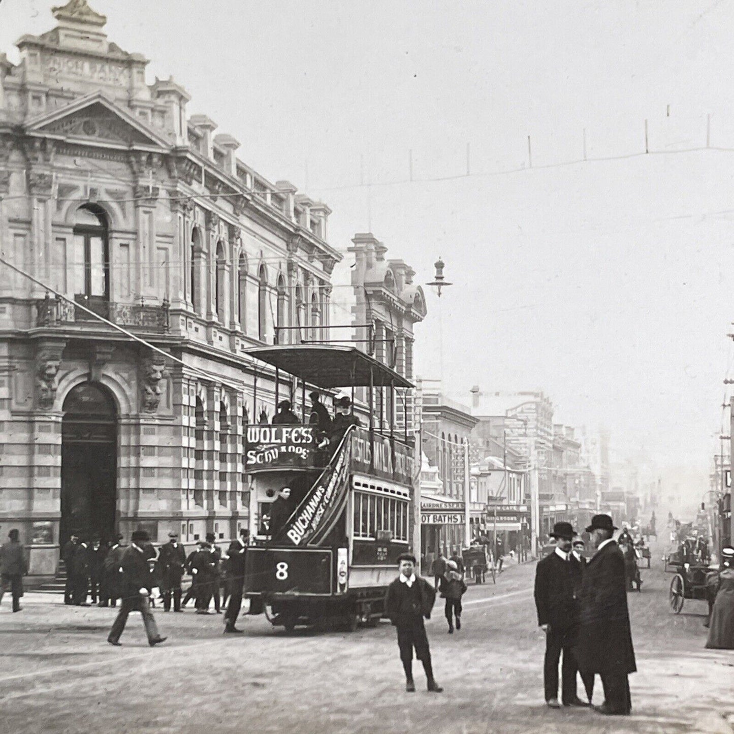 Union Bank of Australia in Hobart Tasmania Stereoview Antique c1909 X3539