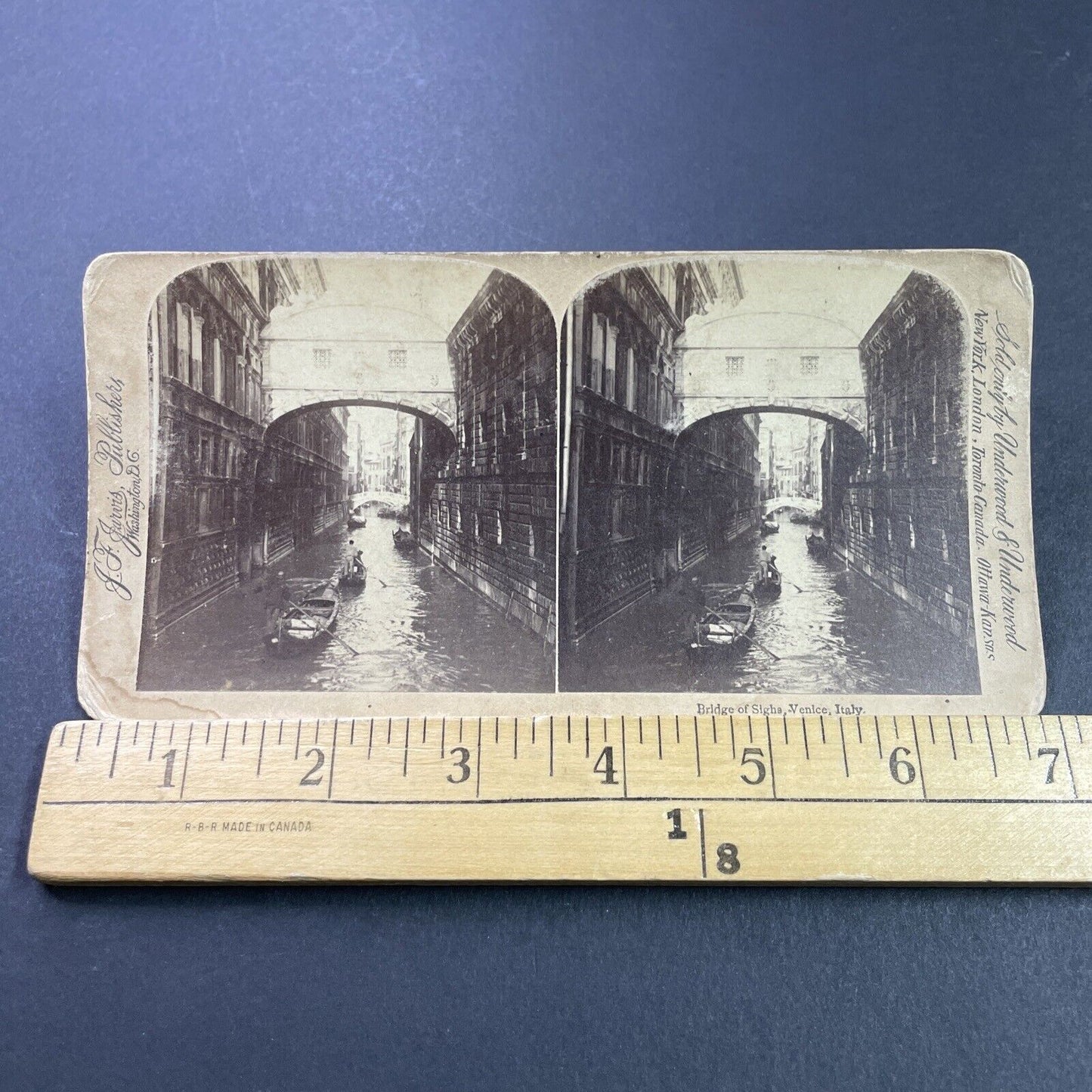 Antique 1880s Gondola Boats In Venice Italy Stereoview Photo Card P3946