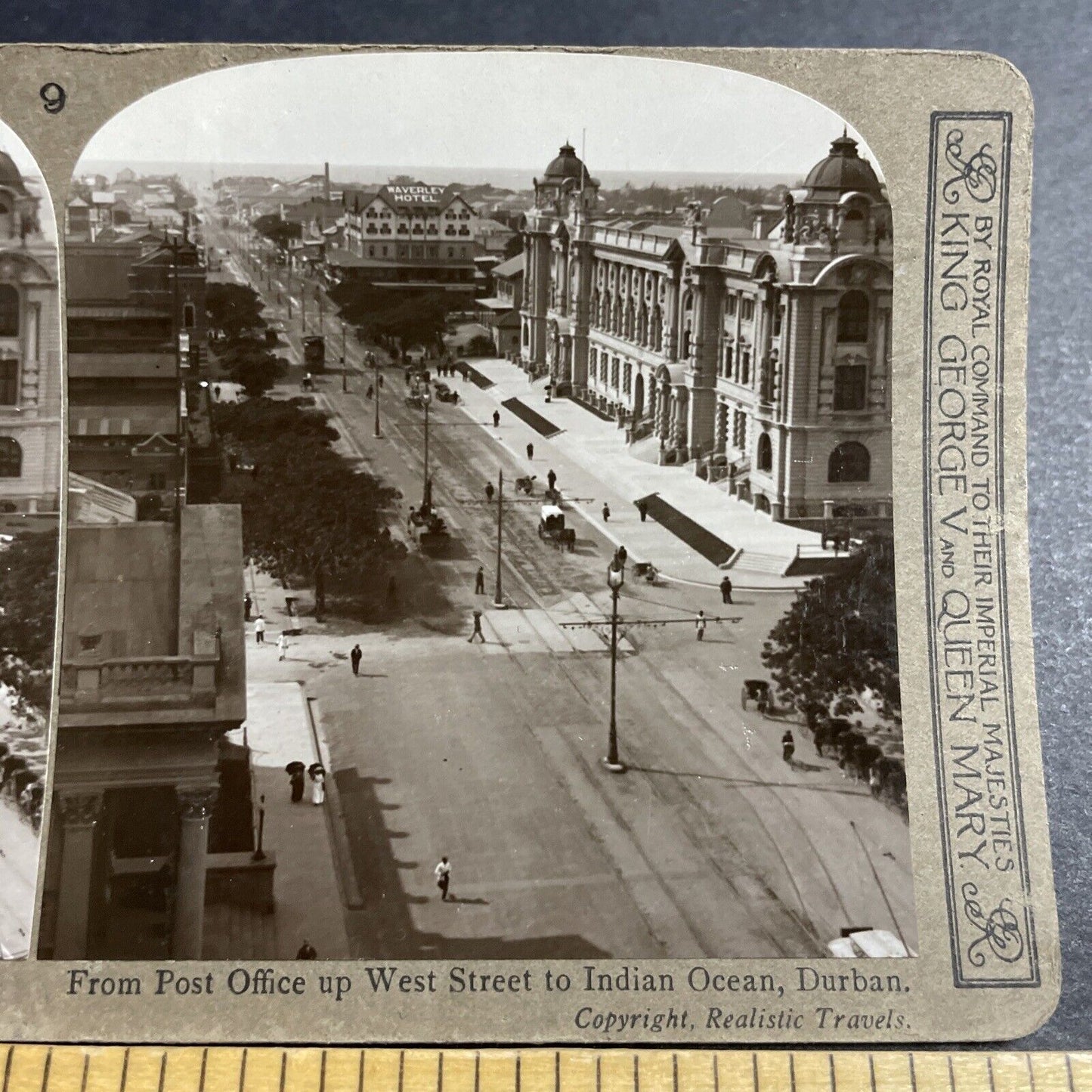 Antique 1912 The Main Street In Durban South Africa Stereoview Photo Card P5155