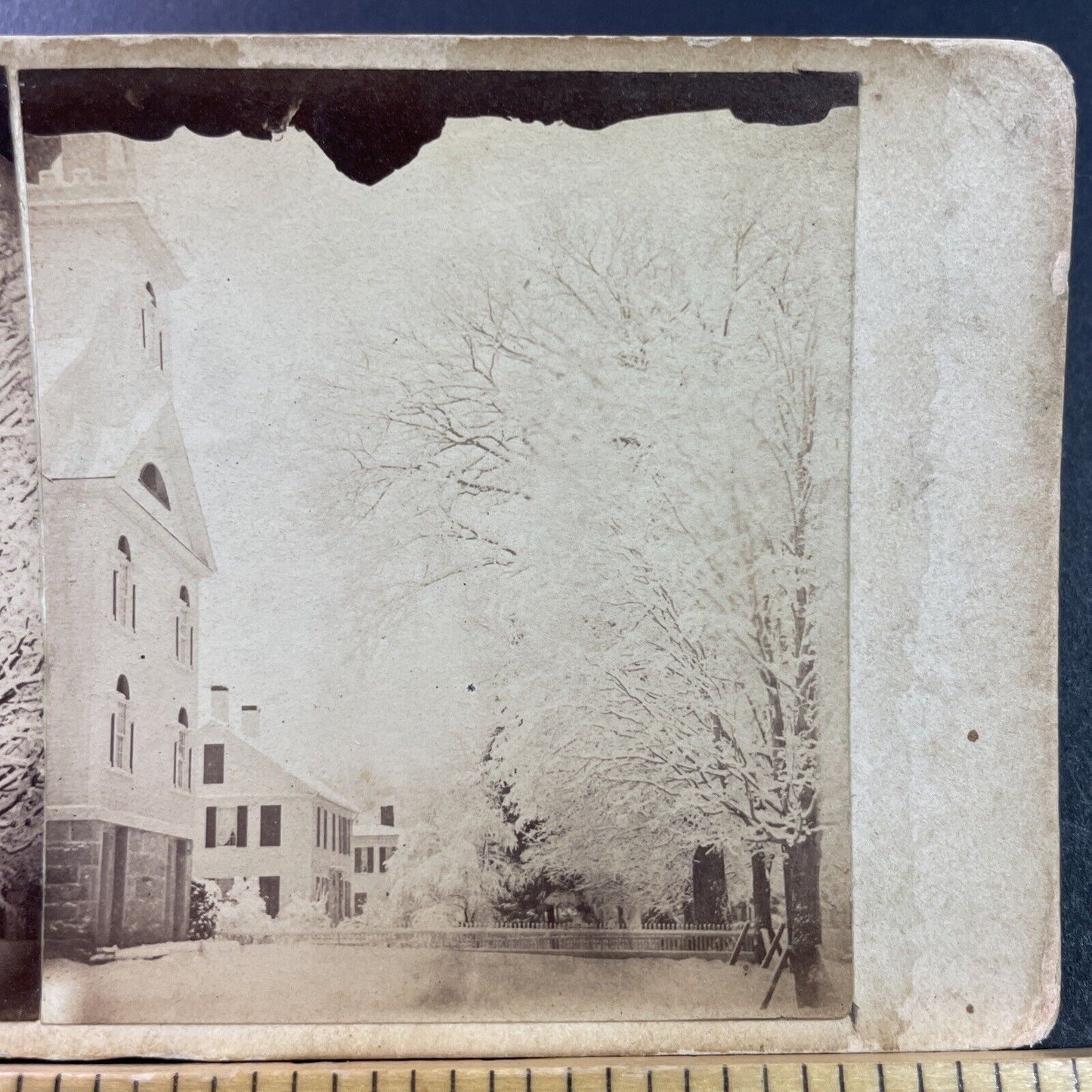 Antique 1900 Winchester New Hampshire Downtown Stereoview Photo Card P3330