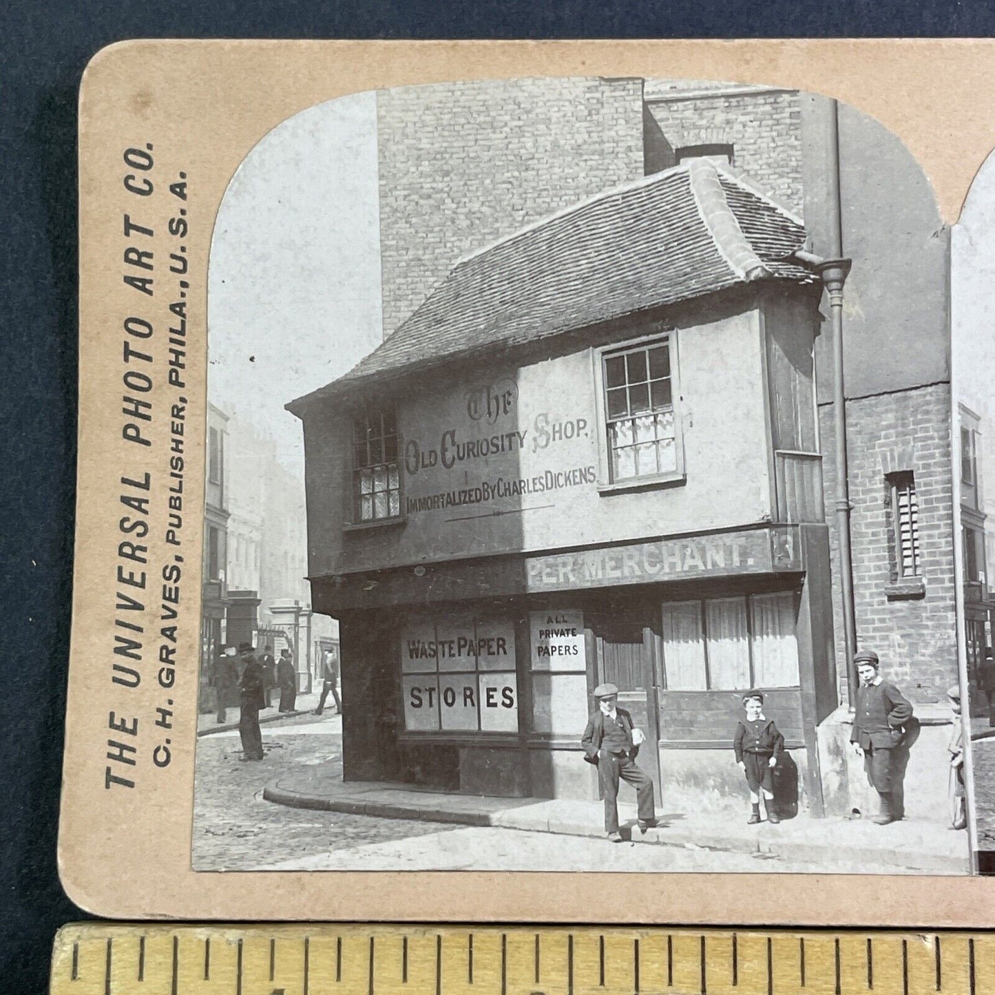 Charles Dickens Old Curiosity Shop Stereoview London UK Antique c1900 X2852