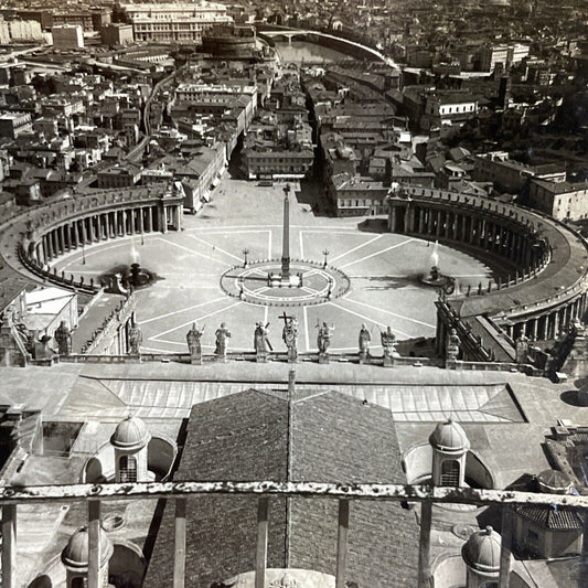 Antique 1910s City Center Of Rome Italy Stereoview Photo Card P5173