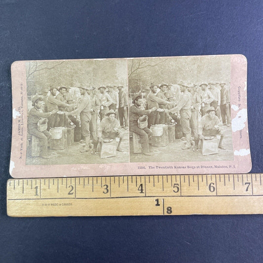 20th Kansas US Volunteer Infantry Regiment Stereoview Antique c1898 X3153