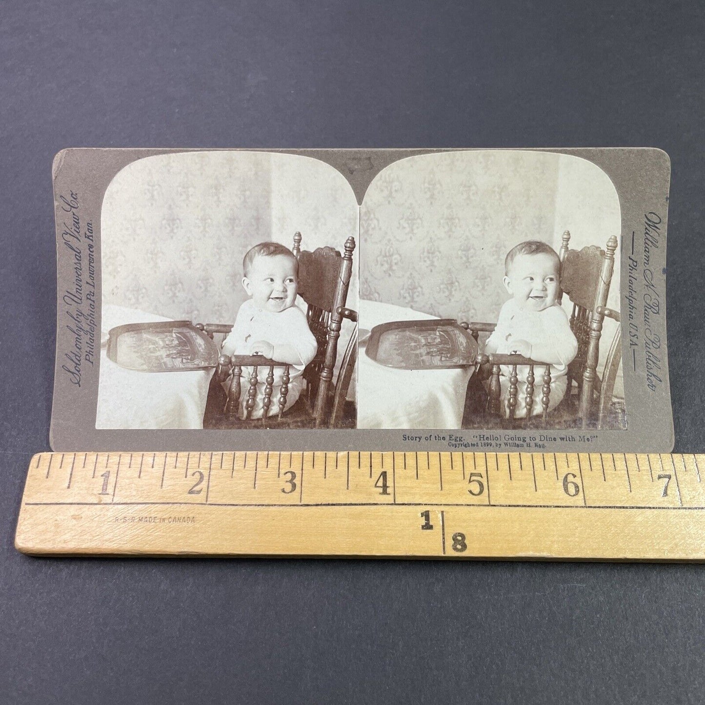 Antique 1899 Baby Sits In A Victorian High Chair Stereoview Photo Card P3367