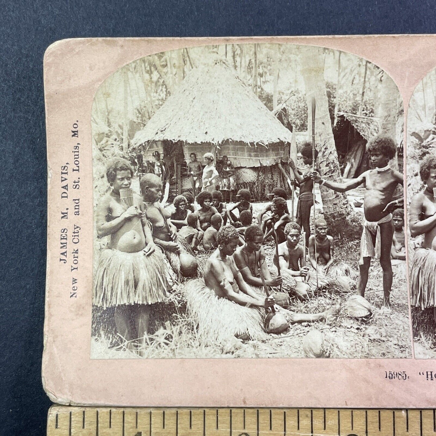 Cannibal Tribe Discovered In Papua New Guinea Stereoview Photo Antique 1904 X835