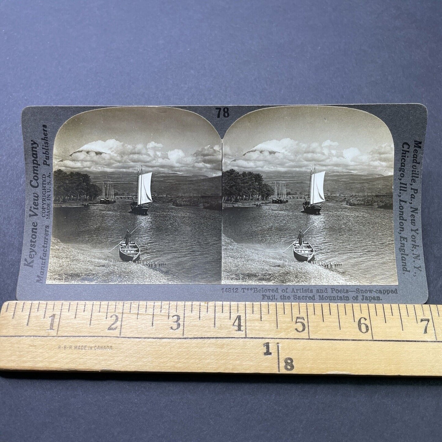 Antique 1910s Japanese Fisherman On Sea Japan Stereoview Photo Card P2753