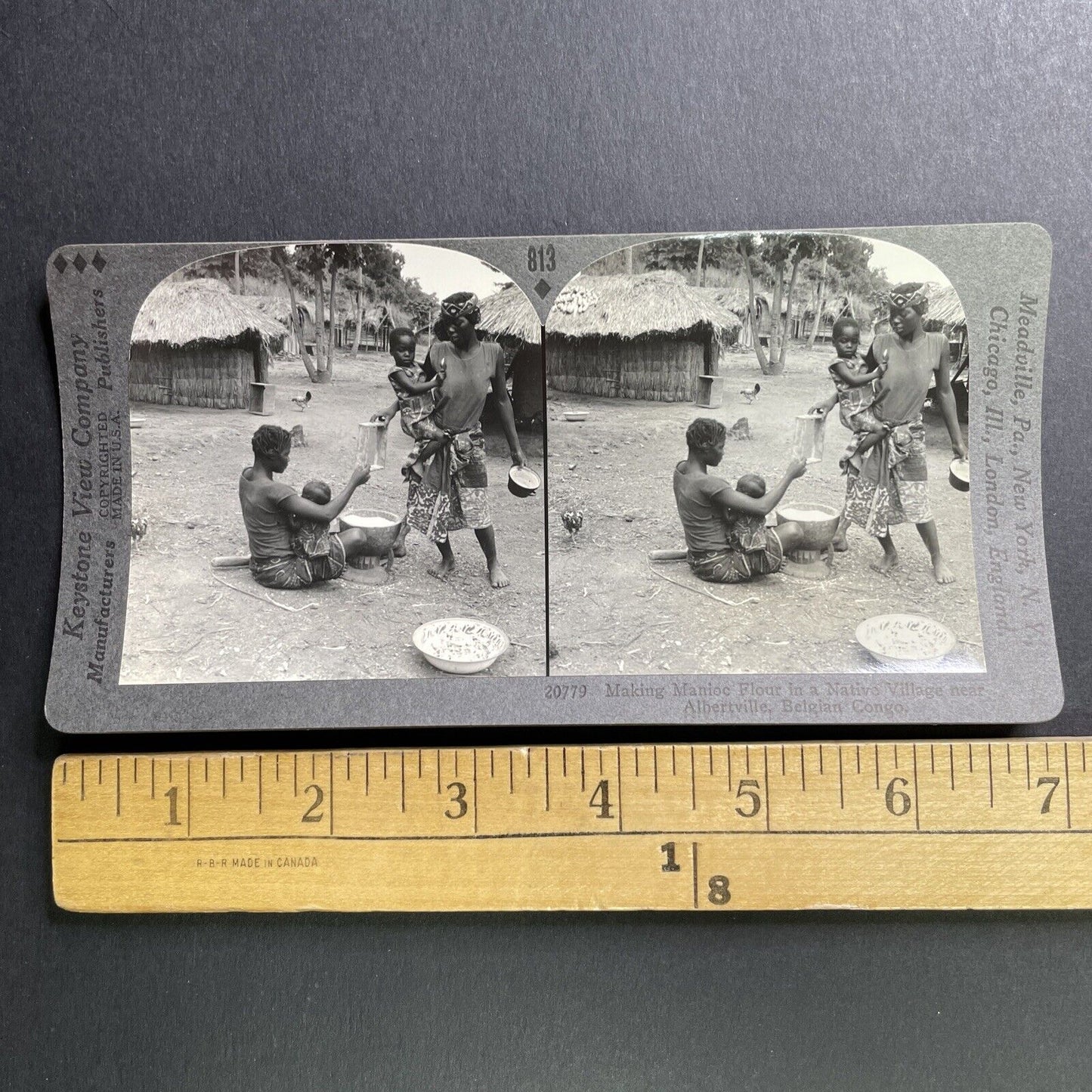 Antique 1918 Women In Kalemie Congo Stereoview Photo Card P1623