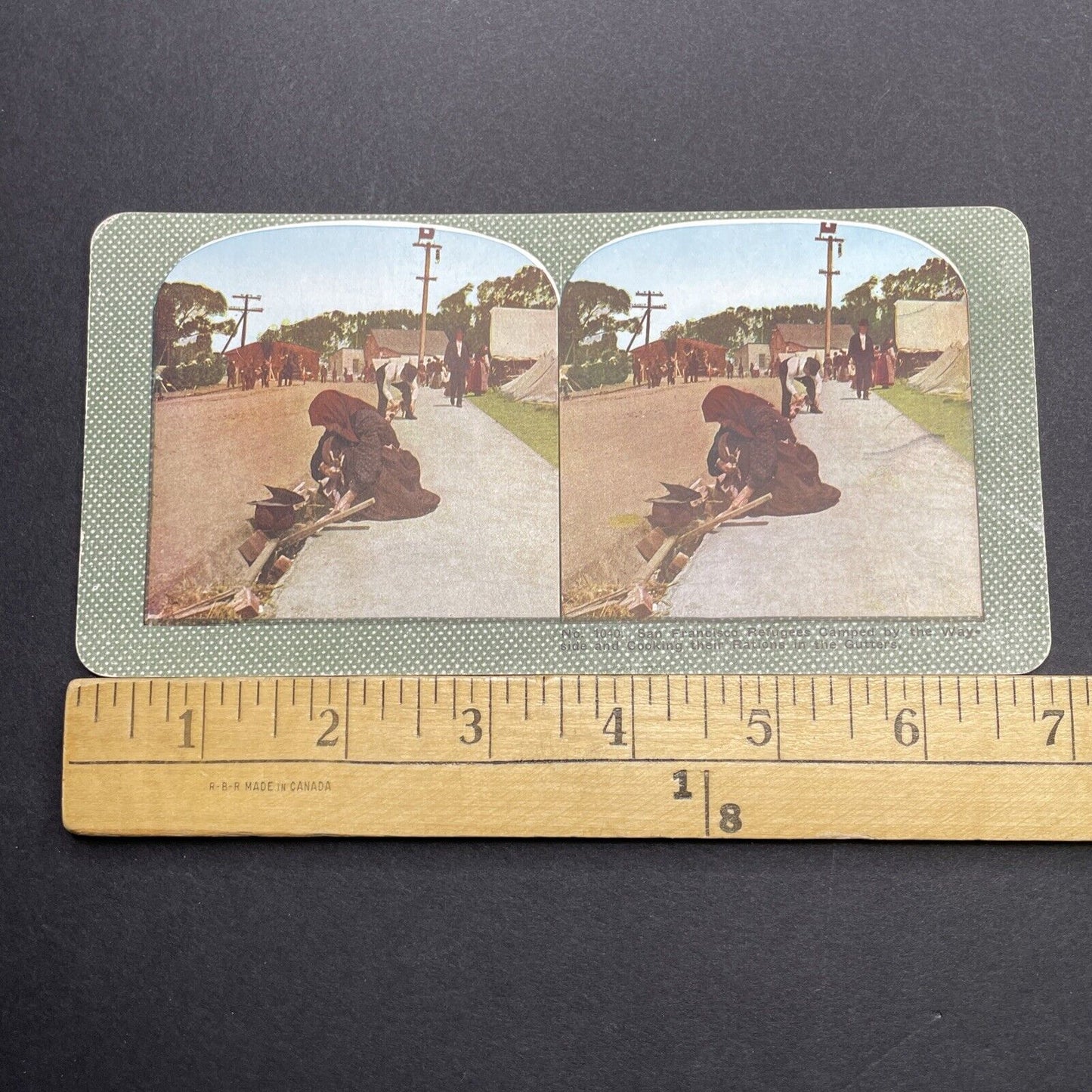 Antique 1910s San Francisco Earthquake Gutter Girl Stereoview Photo Card 2300-39