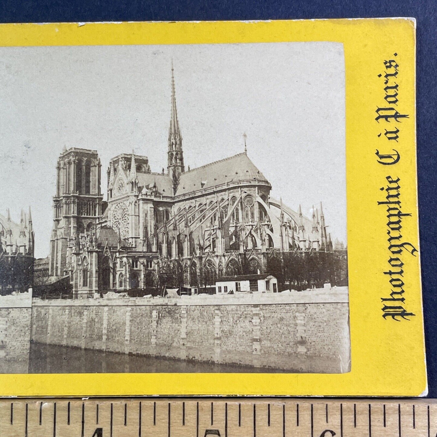 Notre Dame Cathedral Church Paris Stereoview Joseph Bates Antique c1865 X1544