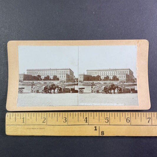 King's Palace in Stockholm Sweden Stereoview Antique c1890s Y2209