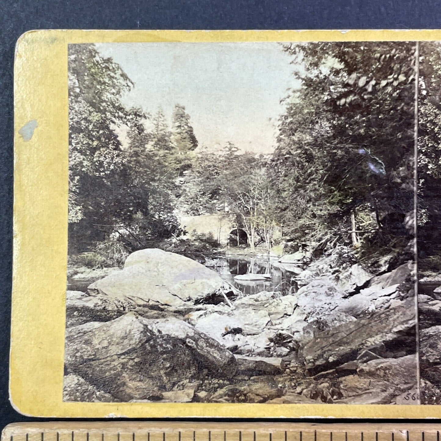 Wissahickon Creek Bridge Germantown Stereoview E&HT Anthony Antique c1870 X2448