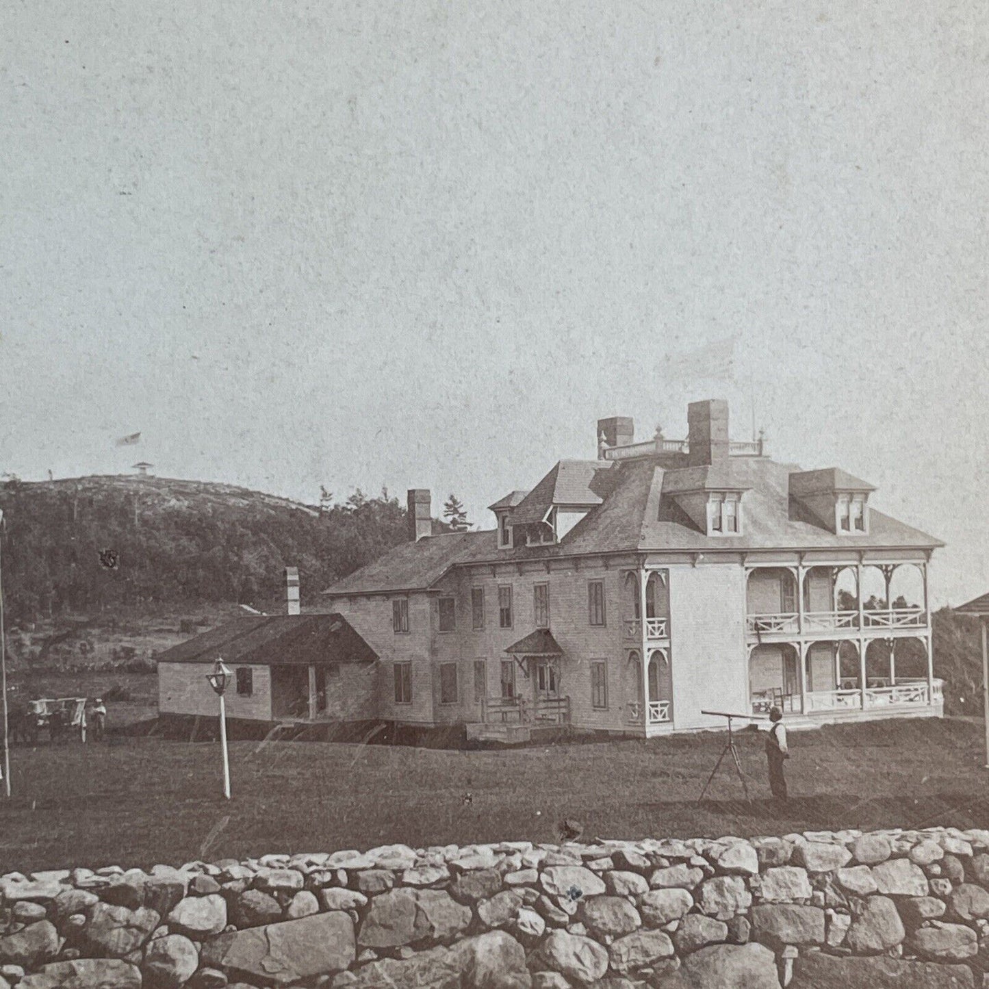 Crow's Nest Ossippee Park Mount Shaw Stereoview New Hampshire c1870s Y2267