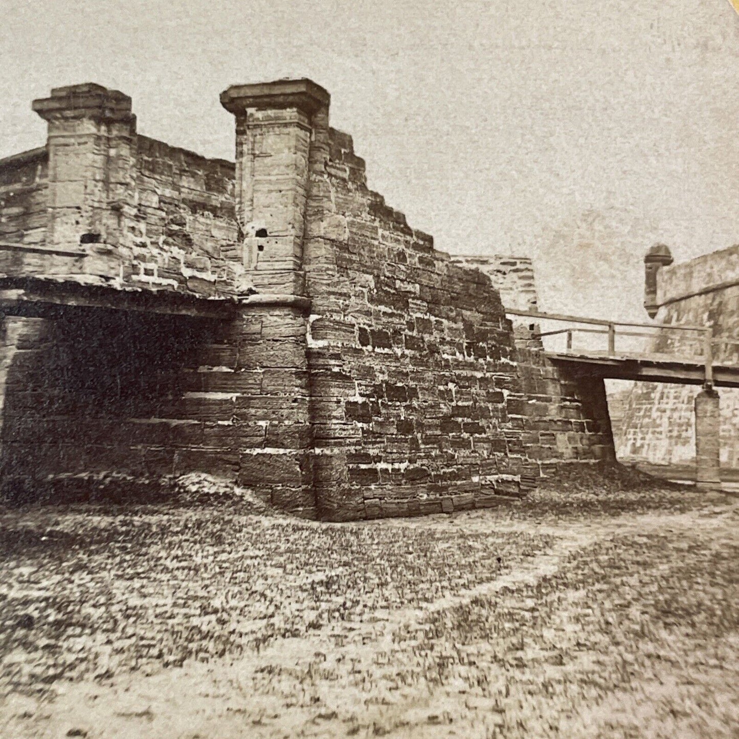 Fort Marion Drawbridge St. Augustine FL Stereoview George Pierron c1870s Y058