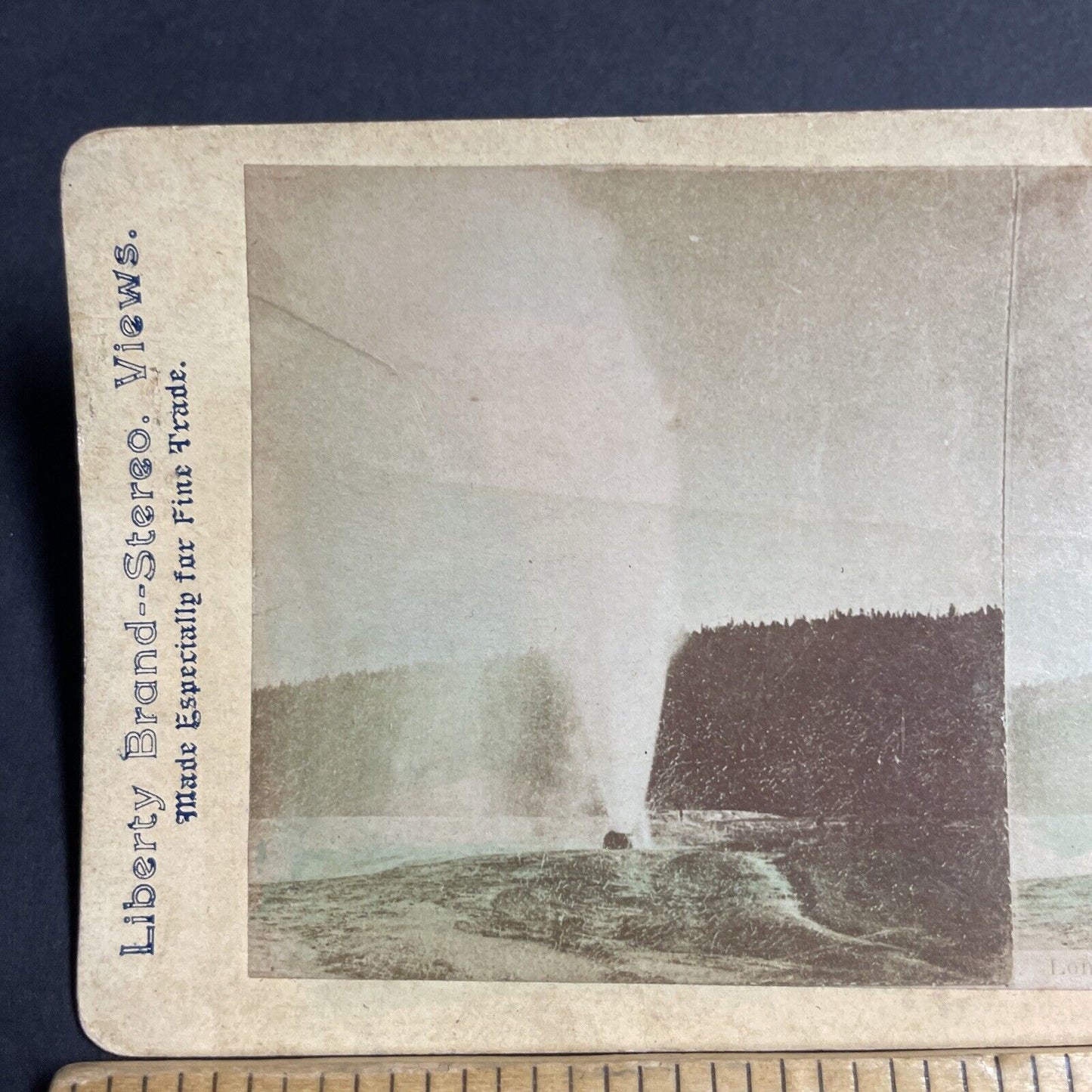 Antique 1880s Lone Star Geyser Erupts Yellowstone Stereoview Photo Card P4867