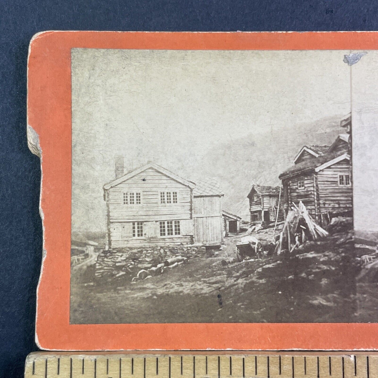 Ytre Enebakk Norway Stereoview Sawmill And Farm House Antique c1865 X3227