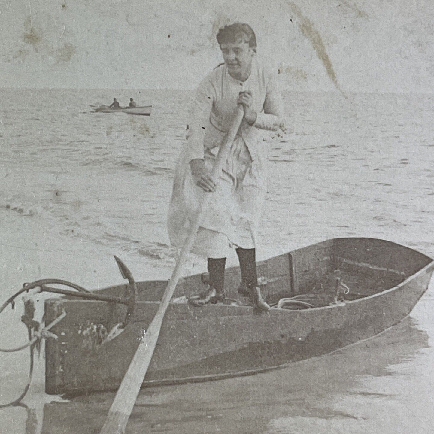 Maggie Ward Champion Diver Stereoview Coney Island NY Antique c1889 X1834