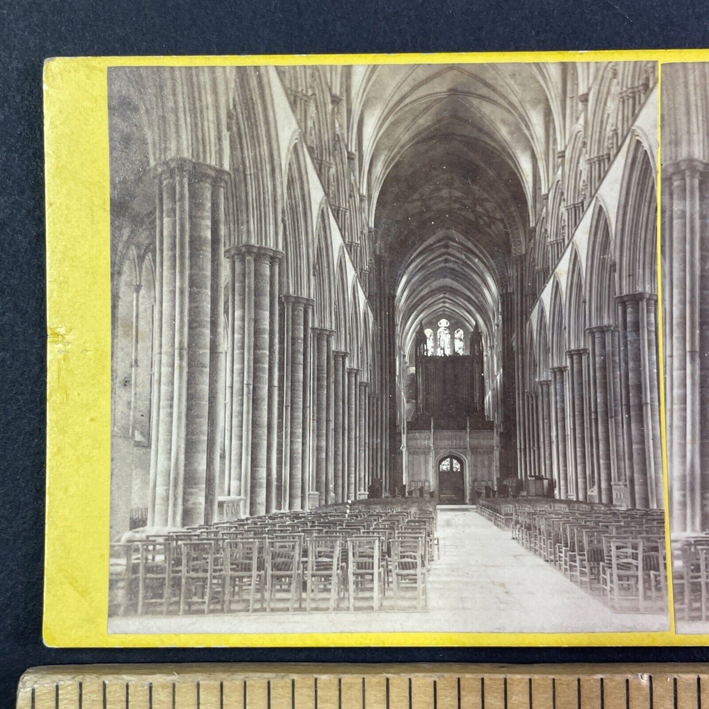 Salisbury Cathedral Church England Stereoview Antique c1870 Y2178