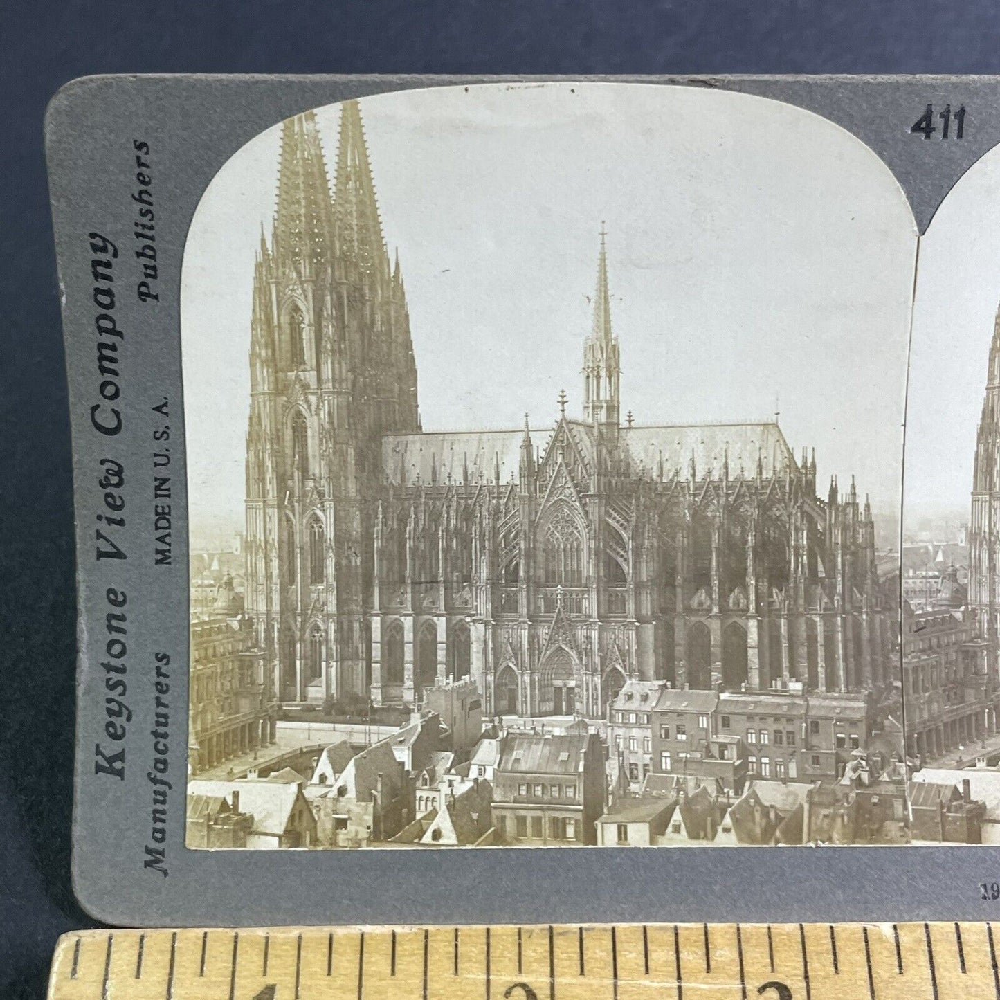 Antique 1903 Cathedral In Cologone Germany Koln Stereoview Photo Card P2235