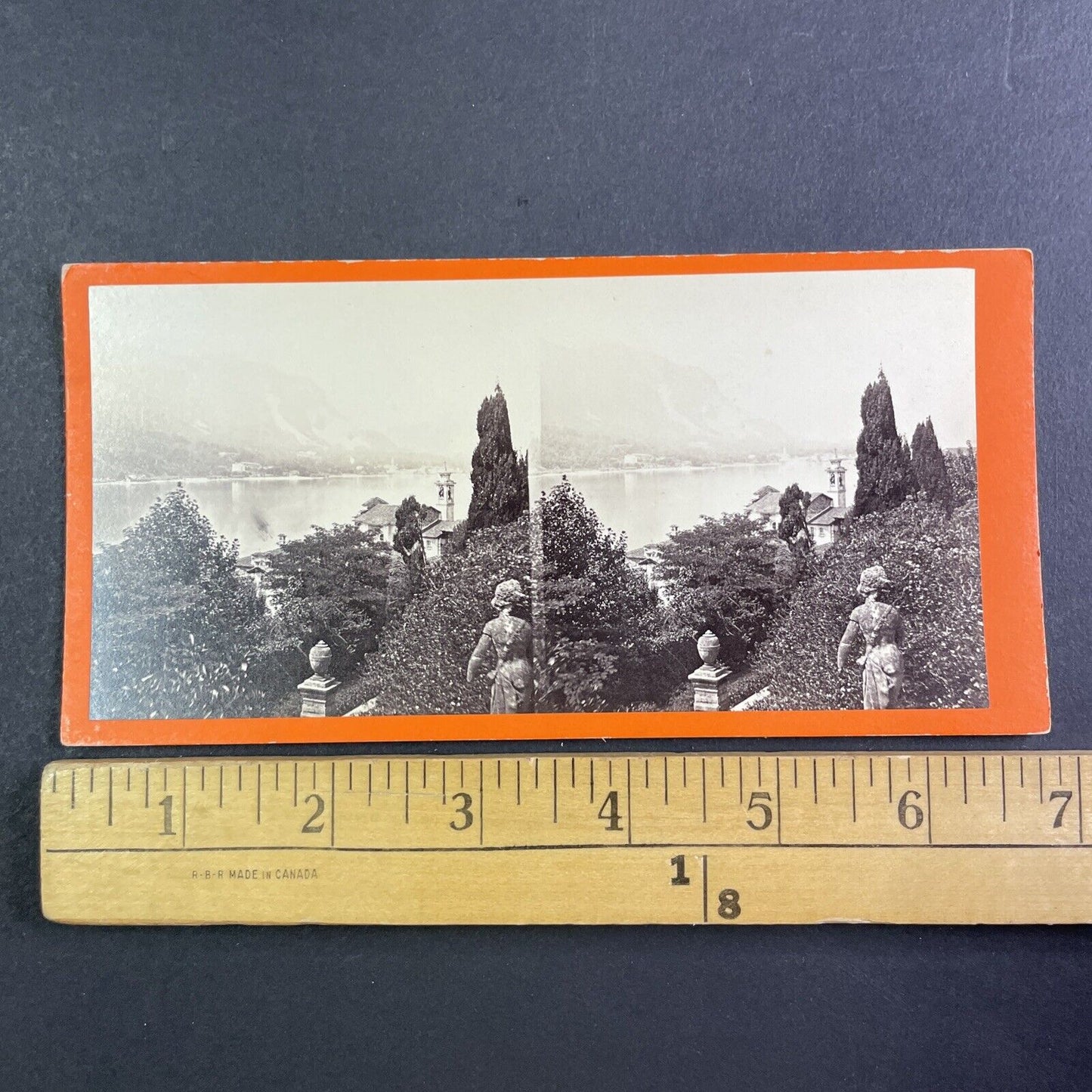 Isola Bella Lake Maggiore Italy Stereoview Celestino Degoix Antique c1868 X3288