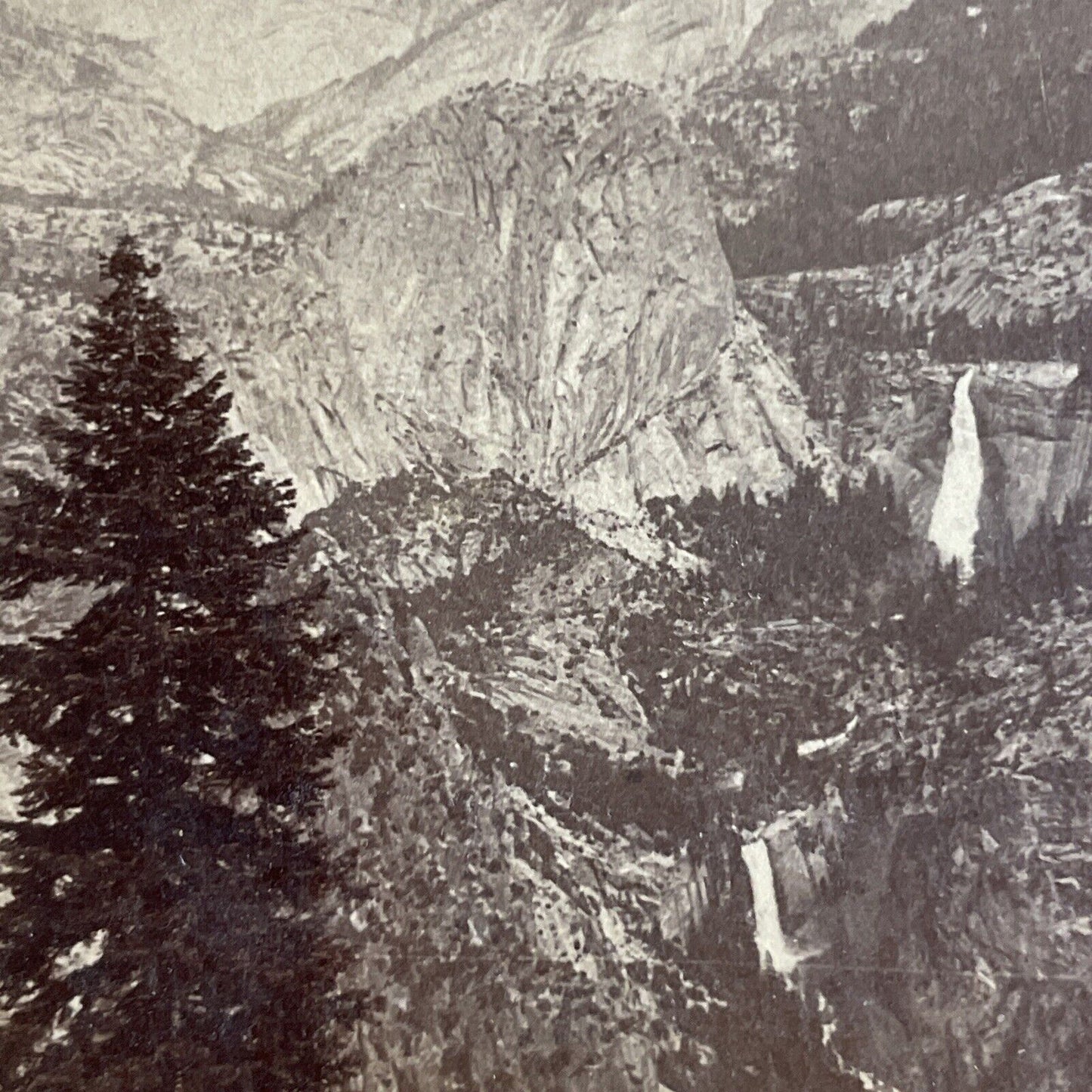 Antique 1893 Vernal Falls Yosemite Park California Stereoview Photo Card P4354