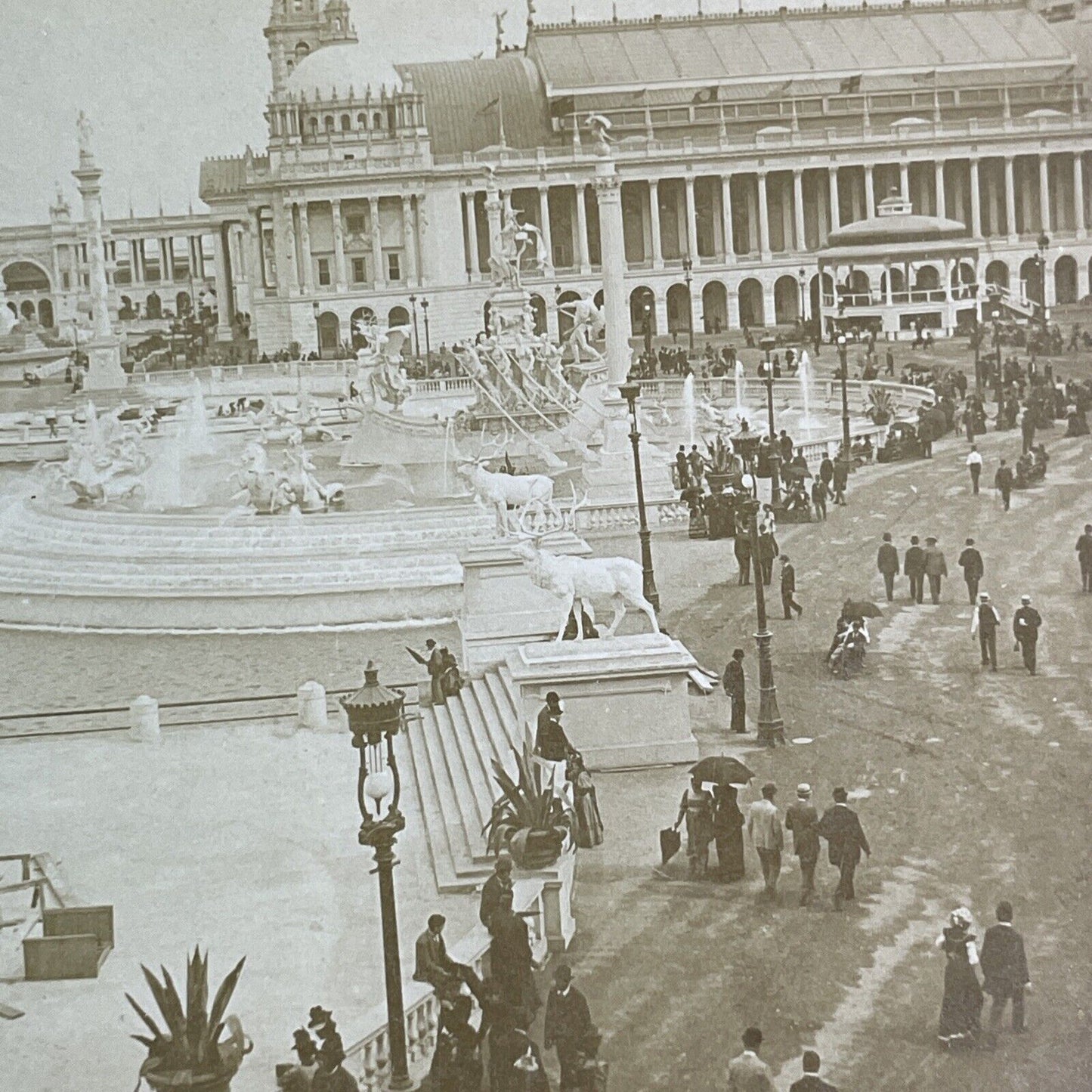 Wealthy People Attending Chicago World's Fair Stereoview Antique c1893 X3198