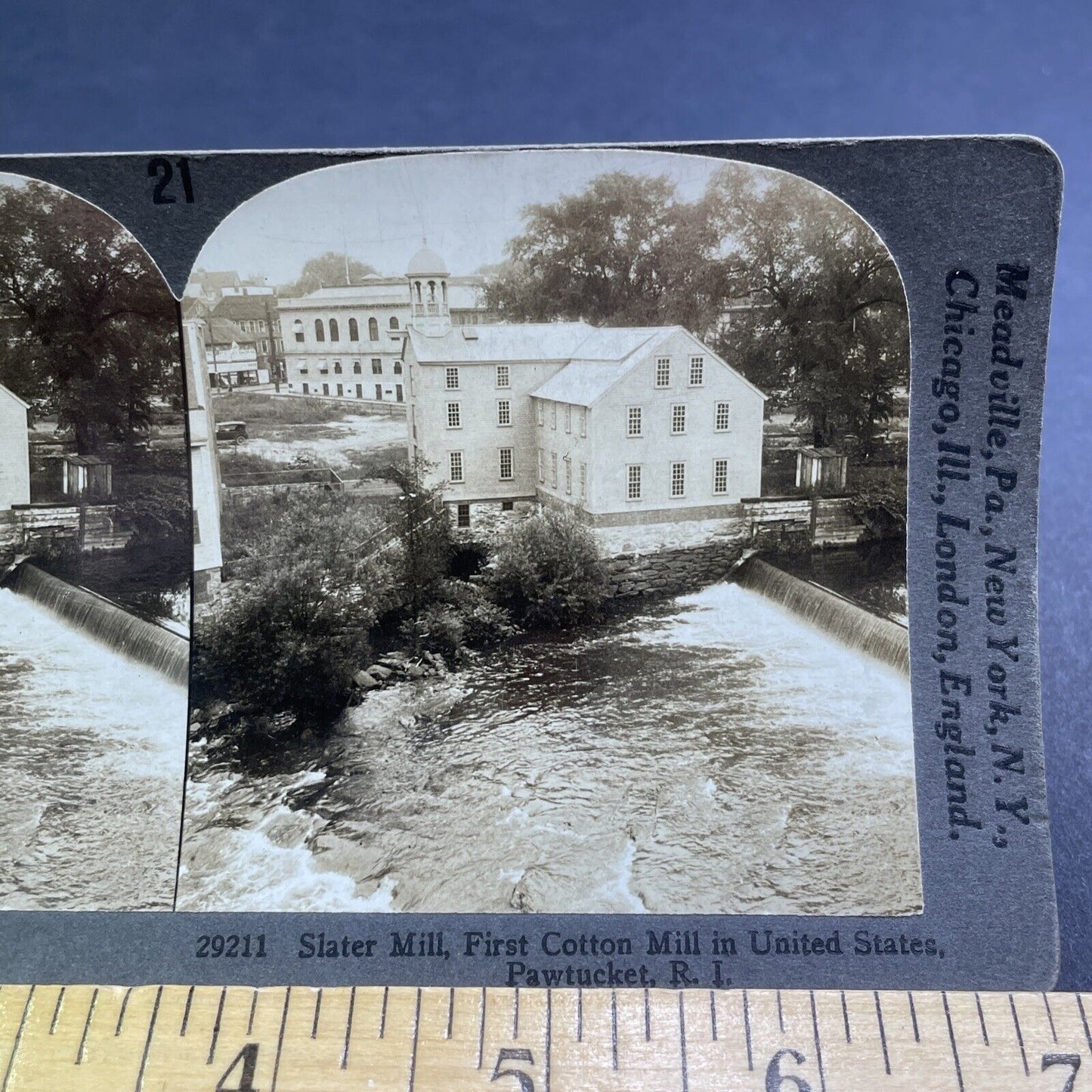 Antique 1920 Slater Cotton Mill Pawtucket RI Stereoview Photo Card P1906