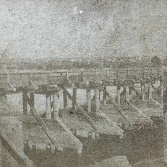 Antique 1890s Weber River Rail Bridge Salt Lake City Stereoview Photo Card P1814