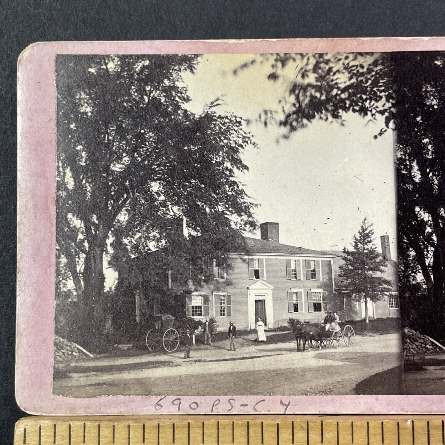 Towns People Manchester NH 2-Sided Stereoview Photo Card Antique c1869 X896