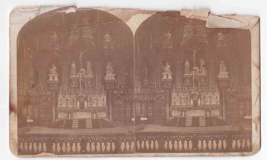 Antique 1876 The Pulpit Notre Dame Cathedral Montreal Oversized Stereo Card P363