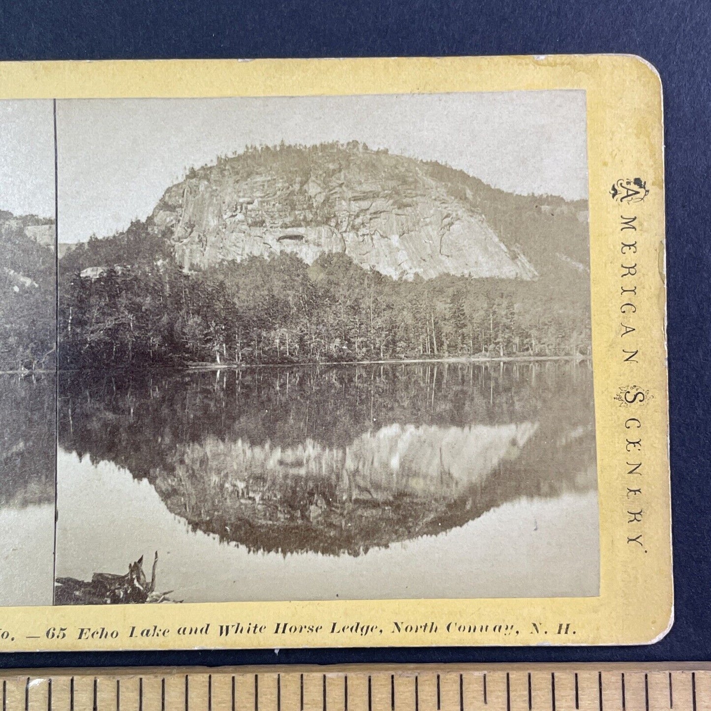 Echo Lake North Conway New Hampshire Stereoview N.W. Pease c1870s Y931