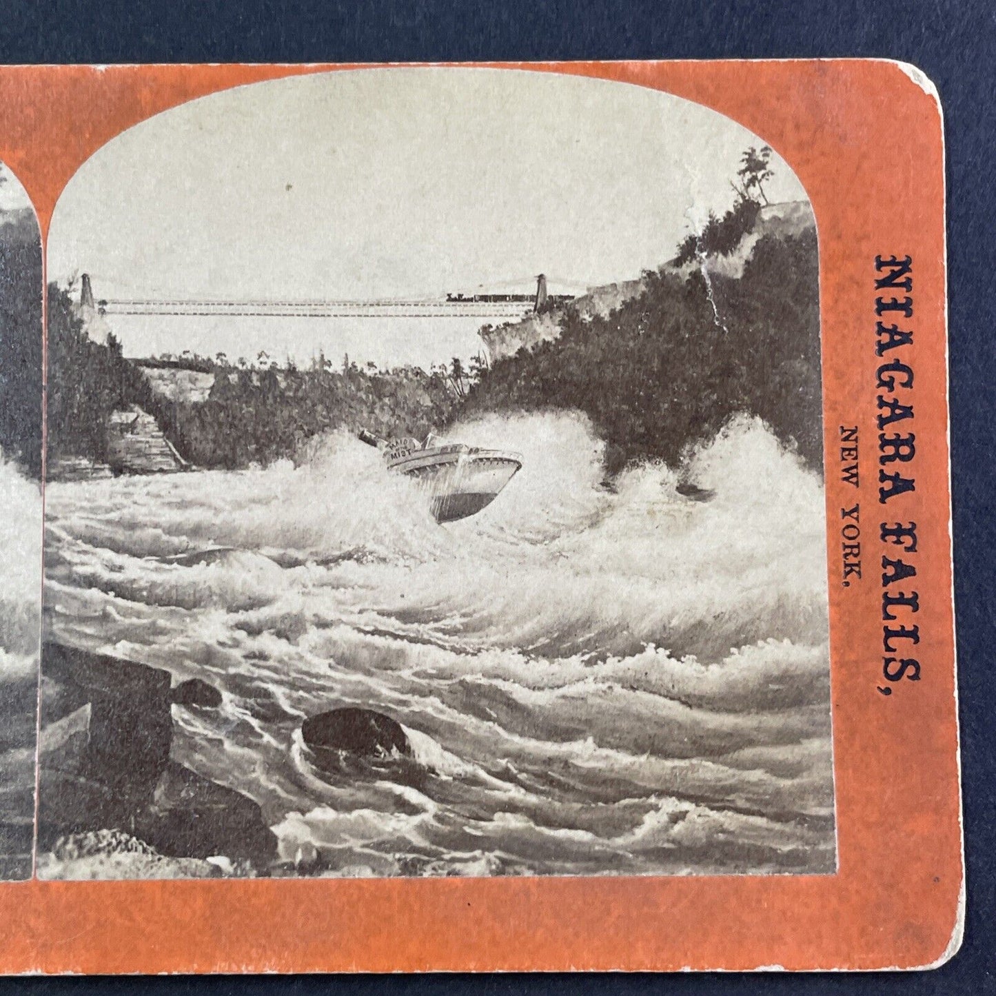 Captain Joel Robinson Maid Of The Mist II Niagara Rapids Stereoview c1861 X3651