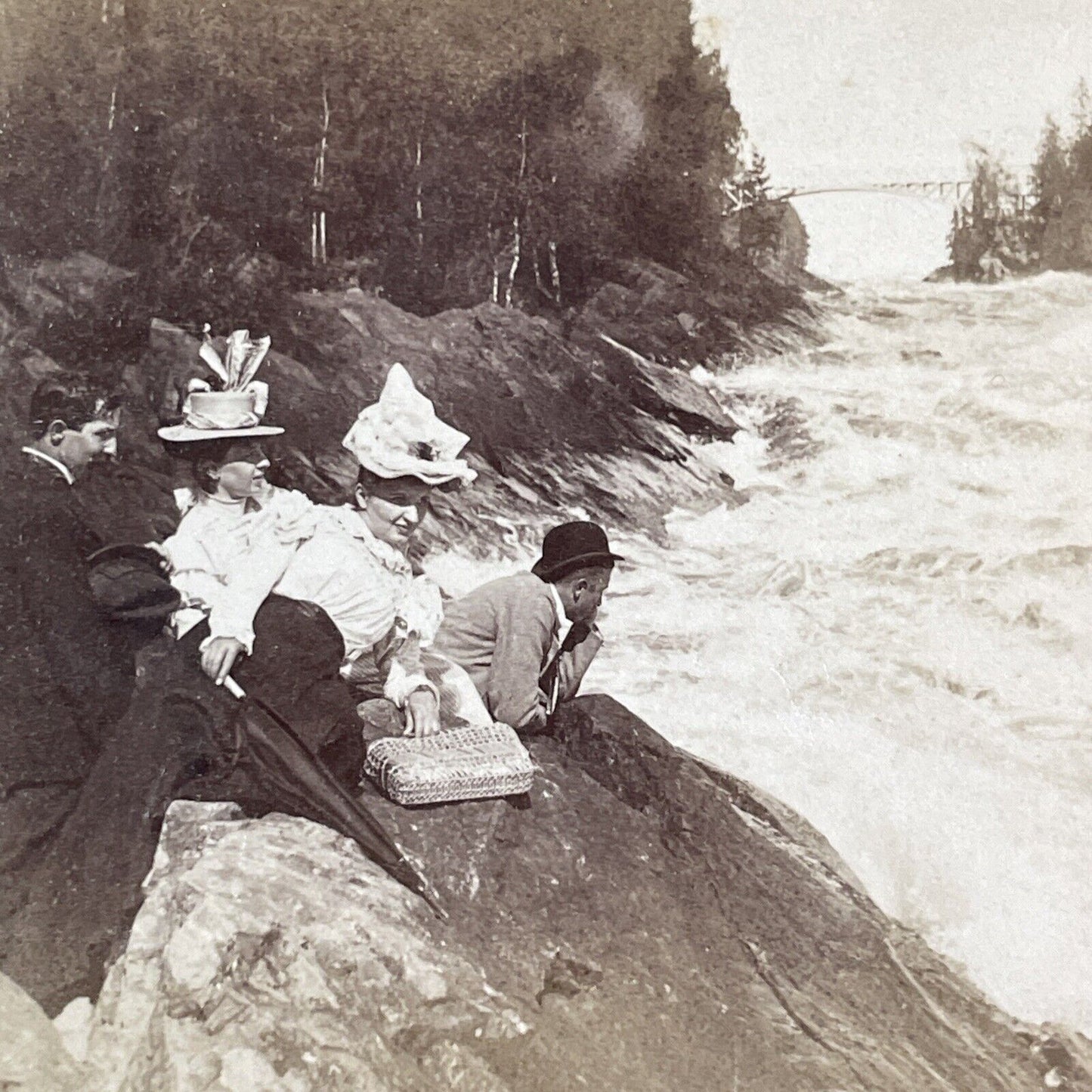 Imatrankoski Imatra River Rapids Finland Stereoview Antique c1898 X3295