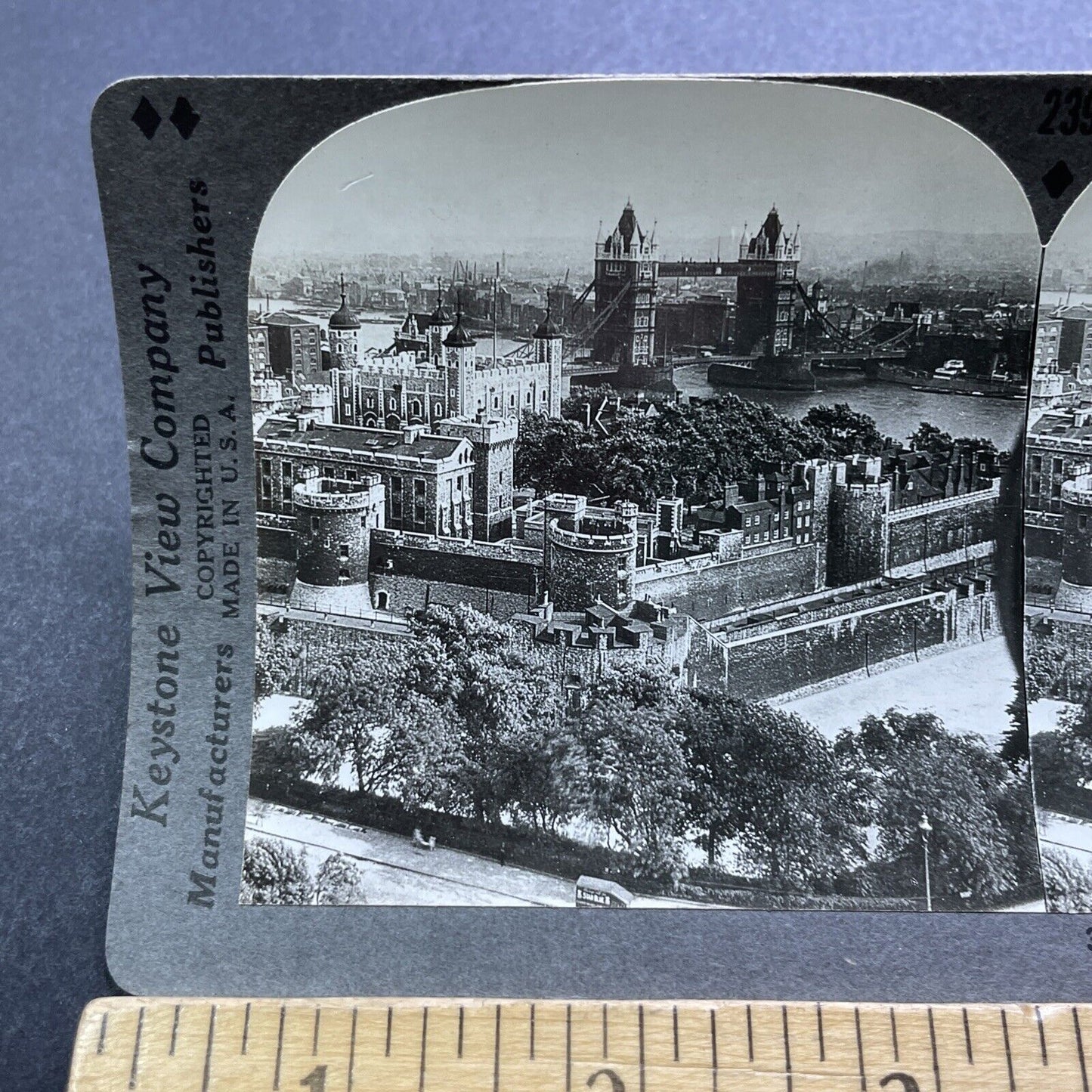 Antique 1920s Tower Bridge London Bridge England Stereoview Photo Card V2963